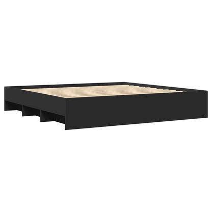 vidaXL Bed Frame | Black | Engineered wood | King | Bed Frame | Rectangular
