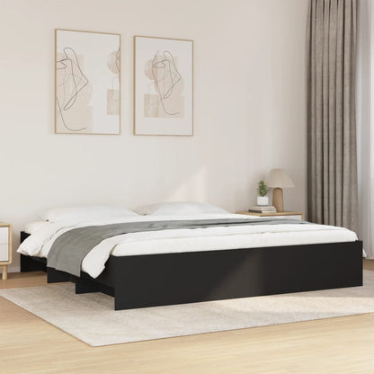 vidaXL Bed Frame | Black | Engineered wood | King | Bed Frame | Rectangular