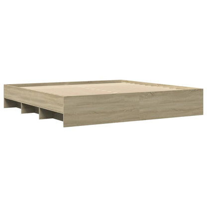 vidaXL Bed Frame | Sonoma Oak | Engineered wood, Plywood | 180x200 cm Super King