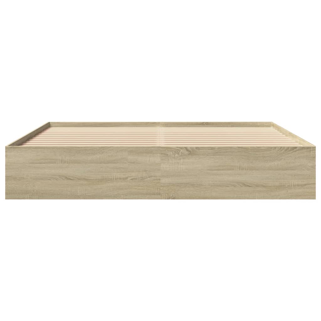 vidaXL Bed Frame | Sonoma Oak | Engineered wood, Plywood | 180x200 cm Super King