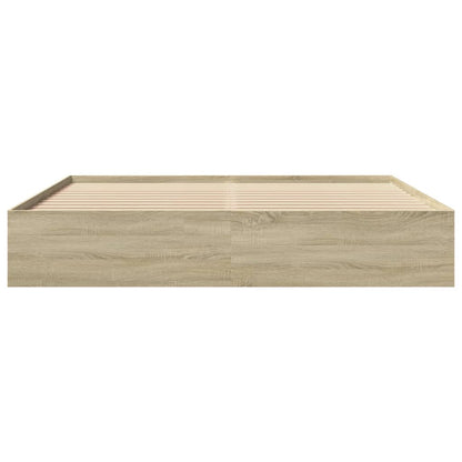vidaXL Bed Frame | Sonoma Oak | Engineered wood, Plywood | 180x200 cm Super King