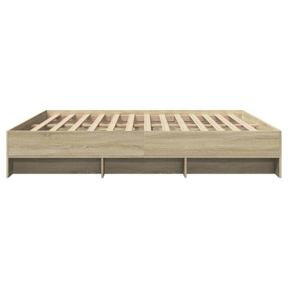 vidaXL Bed Frame | Sonoma Oak | Engineered wood, Plywood | 180x200 cm Super King