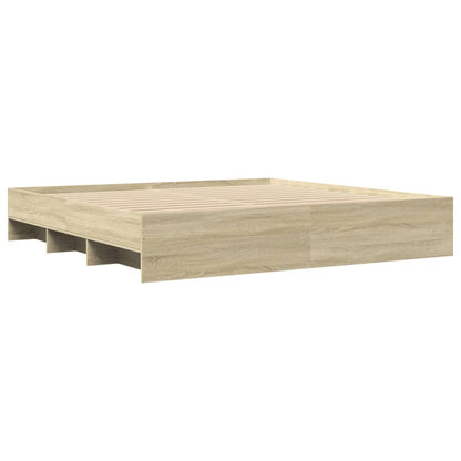 vidaXL Bed Frame | Sonoma Oak | Engineered wood, Plywood | 180x200 cm Super King