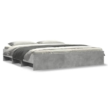 vidaXL Bed Frame | Concrete Grey | Engineered wood | King | Storage | Bed Frame