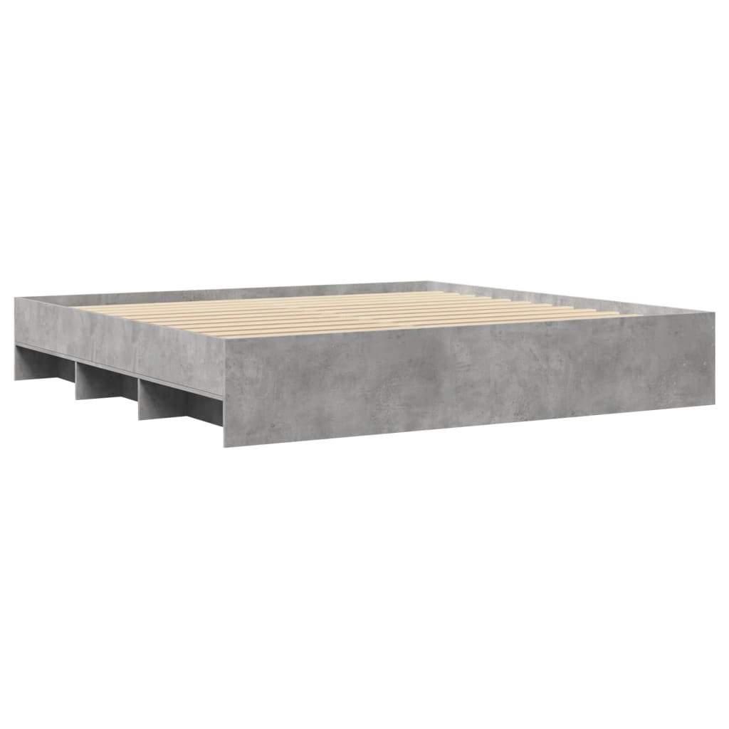 vidaXL Bed Frame | Concrete Grey | Engineered wood | King | Storage | Bed Frame