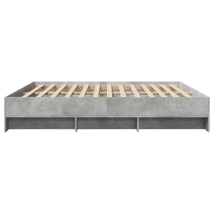 vidaXL Bed Frame | Concrete Grey | Engineered wood | King | Storage | Bed Frame