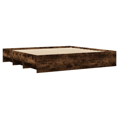 vidaXL Bed Frame without Mattress Smoked Oak 180x200 cm Super King Engineered Wood
