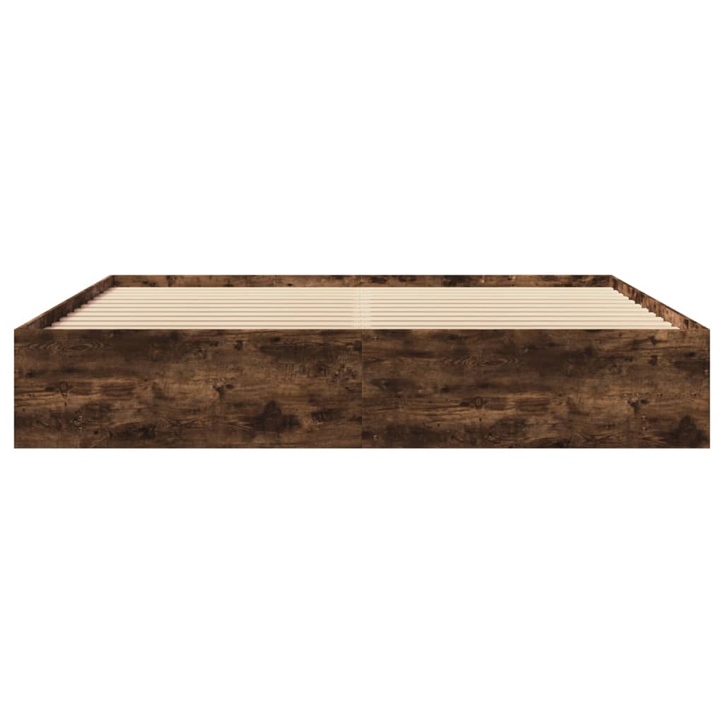 vidaXL Bed Frame without Mattress Smoked Oak 180x200 cm Super King Engineered Wood