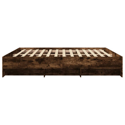 vidaXL Bed Frame without Mattress Smoked Oak 180x200 cm Super King Engineered Wood