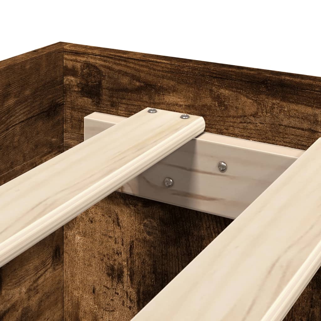 vidaXL Bed Frame without Mattress Smoked Oak 180x200 cm Super King Engineered Wood