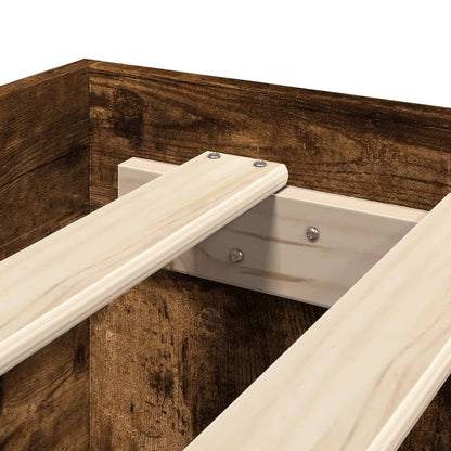 vidaXL Bed Frame without Mattress Smoked Oak 180x200 cm Super King Engineered Wood