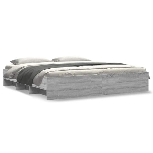 vidaXL Bed Frame | Grey Sonoma | Engineered wood, Plywood | Super King