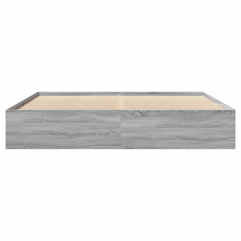 vidaXL Bed Frame | Grey Sonoma | Engineered wood, Plywood | Super King