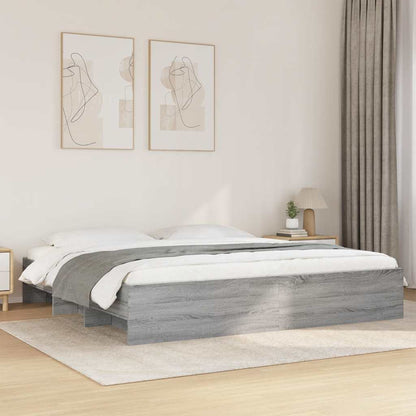 vidaXL Bed Frame | Grey Sonoma | Engineered wood, Plywood | Super King