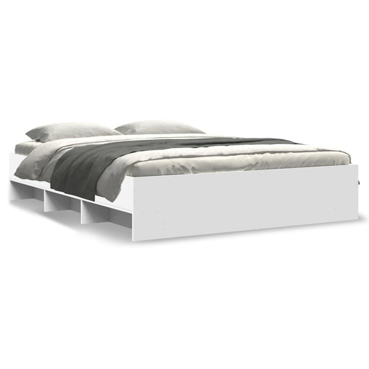 vidaXL Bed Frame | White | Engineered wood | Double | Bed Frame | Rectangular