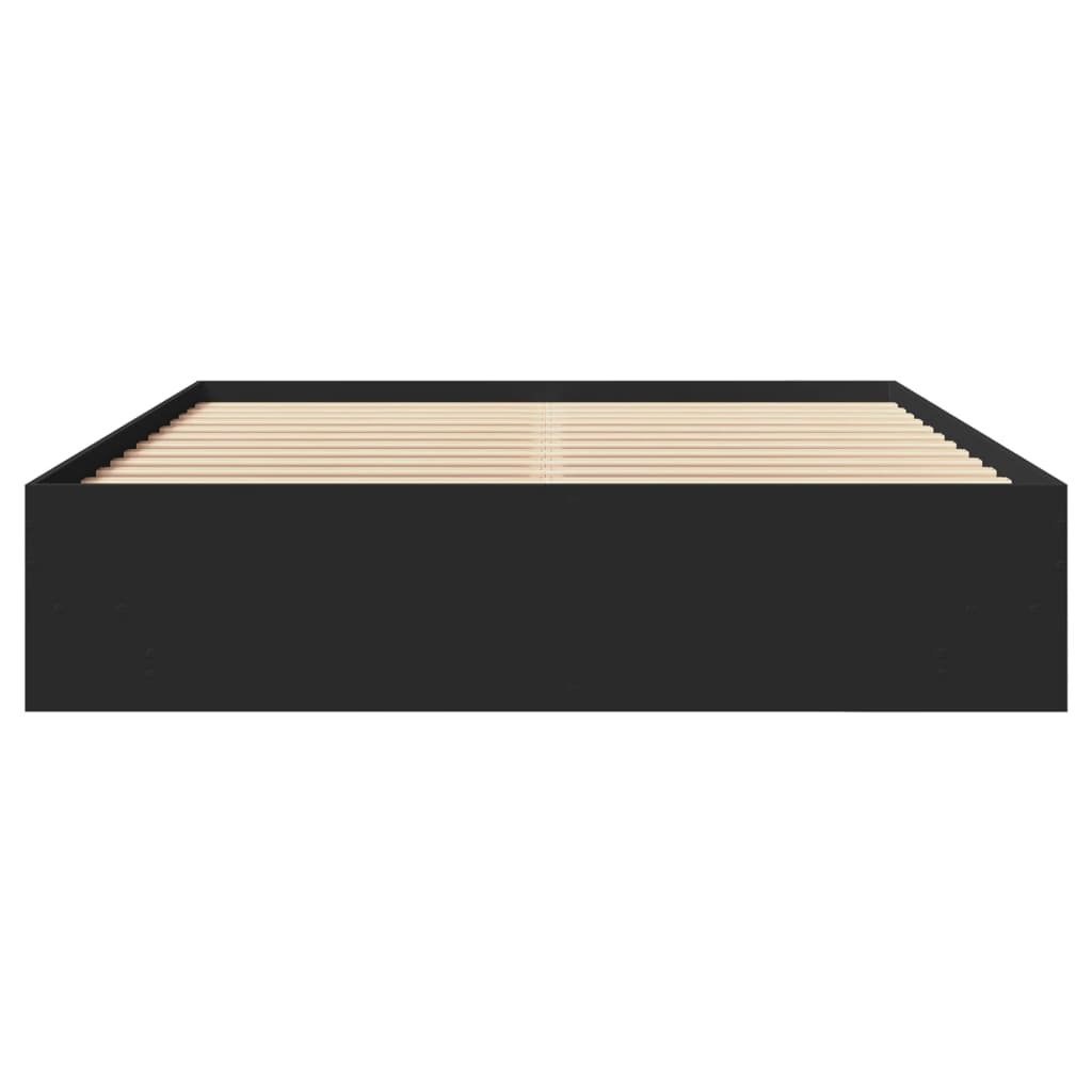 vidaXL Bed Frame | Black | Engineered Wood | Double | Storage | Bed Frame