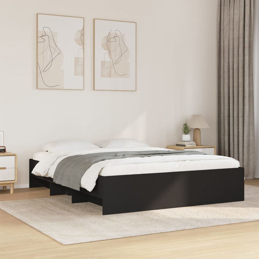 vidaXL Bed Frame | Black | Engineered Wood | Double | Storage | Bed Frame