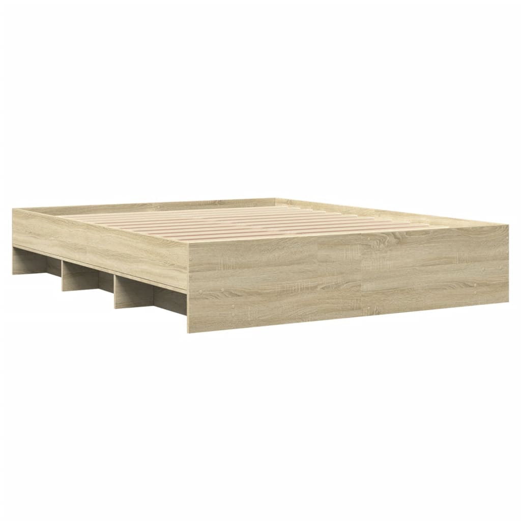 vidaXL Bed Frame | Sonoma oak | Engineered wood | 160x200 cm | Bed Frame