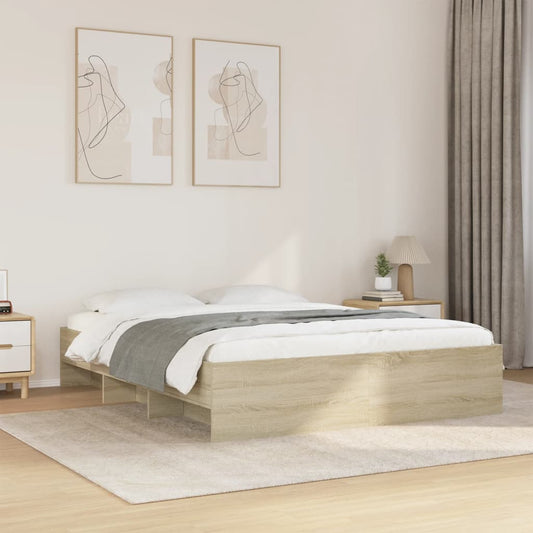 vidaXL Bed Frame | Sonoma oak | Engineered wood | 160x200 cm | Bed Frame