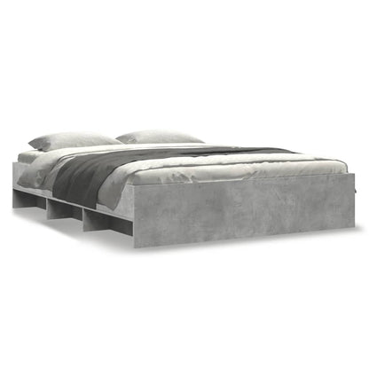 vidaXL Bed Frame without Mattress Concrete Grey 160x200cm Engineered Wood