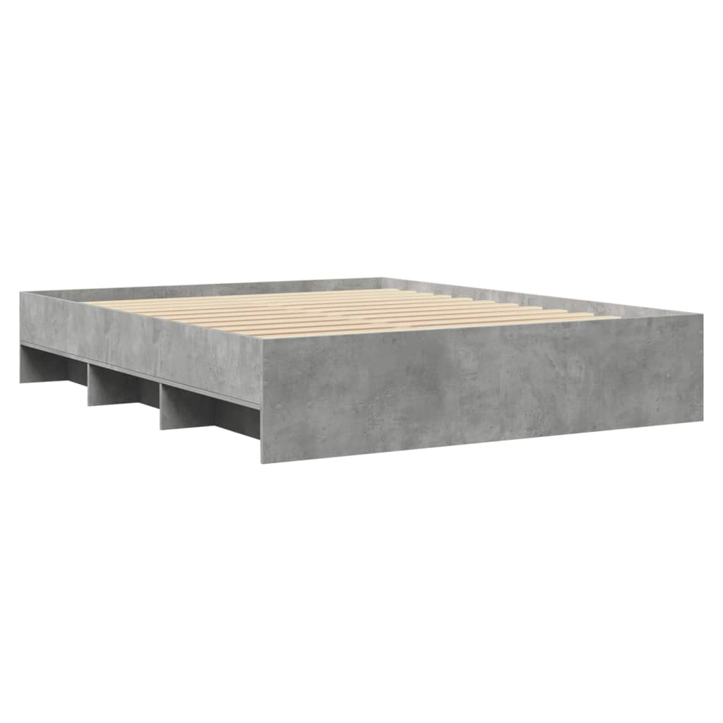 vidaXL Bed Frame without Mattress Concrete Grey 160x200cm Engineered Wood