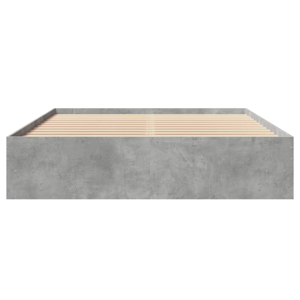 vidaXL Bed Frame without Mattress Concrete Grey 160x200cm Engineered Wood