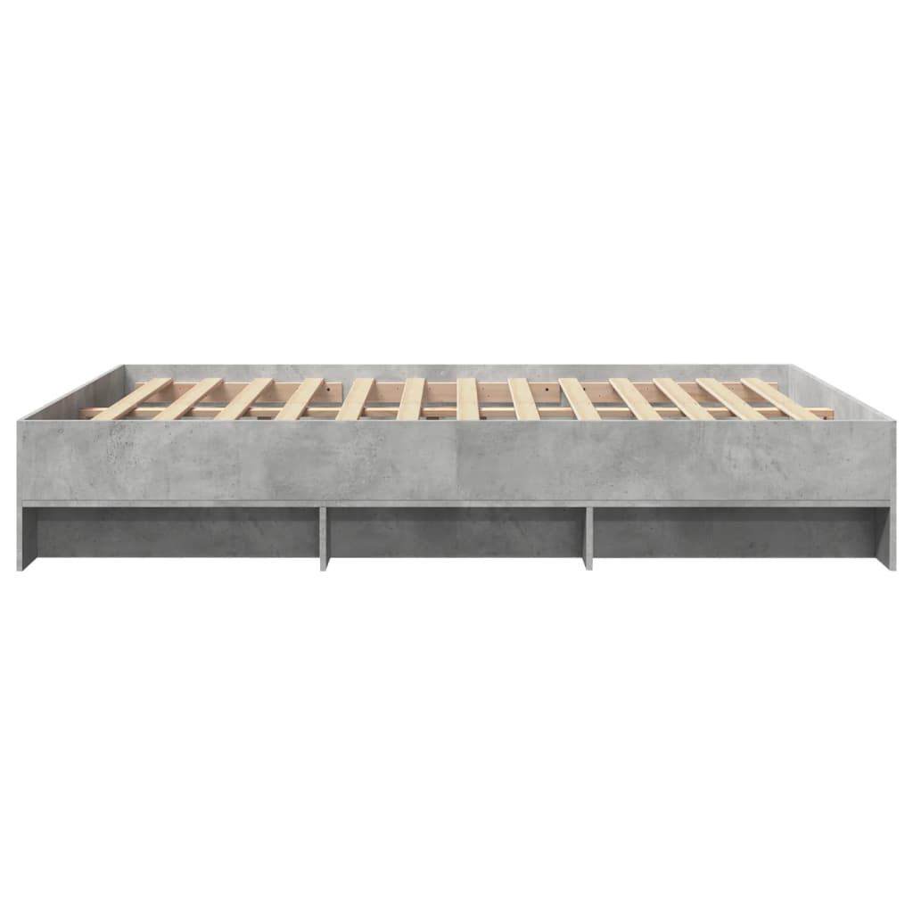 vidaXL Bed Frame without Mattress Concrete Grey 160x200cm Engineered Wood