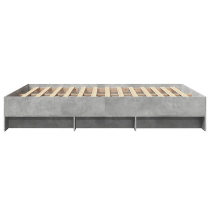 vidaXL Bed Frame without Mattress Concrete Grey 160x200cm Engineered Wood