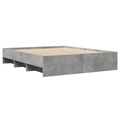 vidaXL Bed Frame without Mattress Concrete Grey 160x200cm Engineered Wood