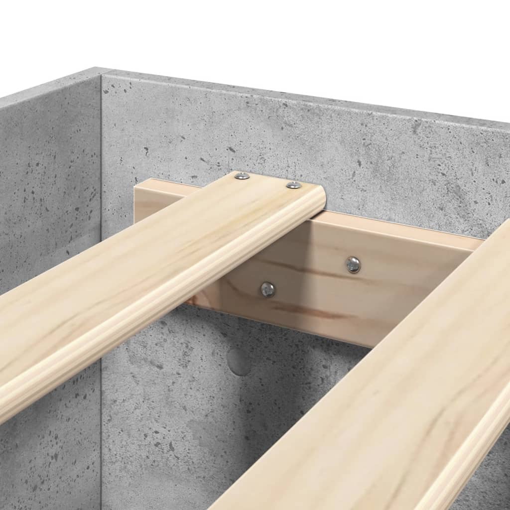 vidaXL Bed Frame without Mattress Concrete Grey 160x200cm Engineered Wood