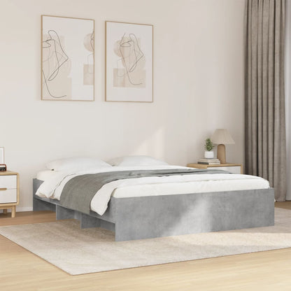 vidaXL Bed Frame without Mattress Concrete Grey 160x200cm Engineered Wood