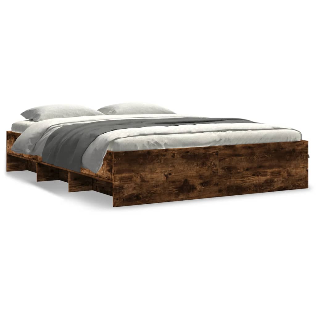vidaXL Bed Frame | Smoked Oak | Engineered wood | 160x200 cm | Bed Frame
