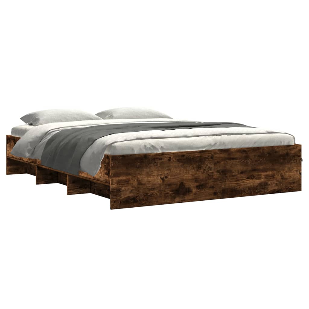 vidaXL Bed Frame | Smoked Oak | Engineered wood | 160x200 cm | Bed Frame
