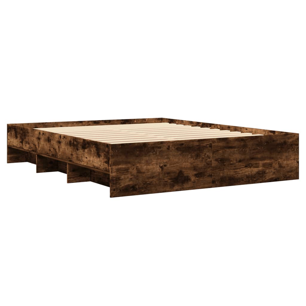 vidaXL Bed Frame | Smoked Oak | Engineered wood | 160x200 cm | Bed Frame