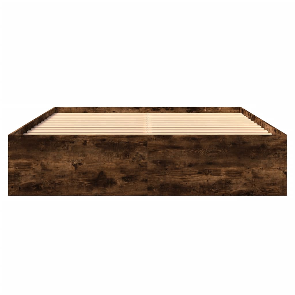 vidaXL Bed Frame | Smoked Oak | Engineered wood | 160x200 cm | Bed Frame