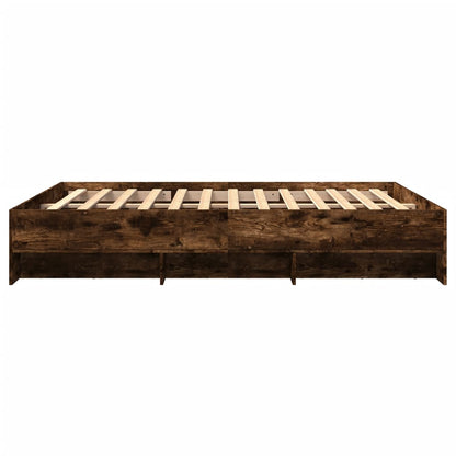 vidaXL Bed Frame | Smoked Oak | Engineered wood | 160x200 cm | Bed Frame