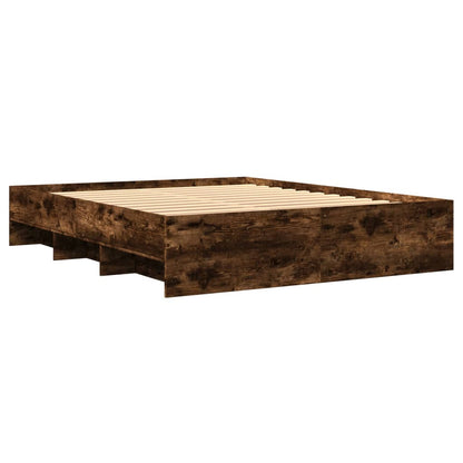 vidaXL Bed Frame | Smoked Oak | Engineered wood | 160x200 cm | Bed Frame