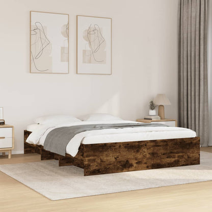 vidaXL Bed Frame | Smoked Oak | Engineered wood | 160x200 cm | Bed Frame