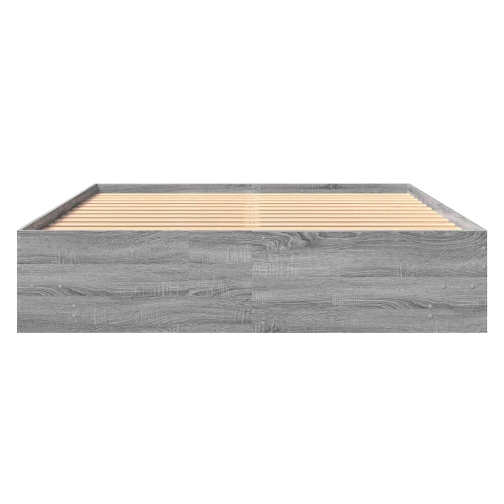 vidaXL Bed Frame | Grey Sonoma | Engineered wood, Plywood | Double | Bed Frame