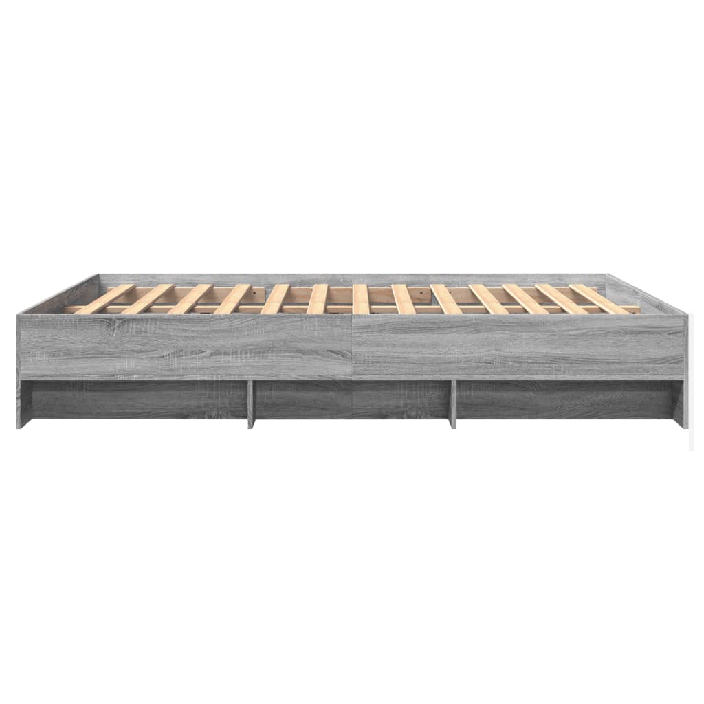 vidaXL Bed Frame | Grey Sonoma | Engineered wood, Plywood | Double | Bed Frame