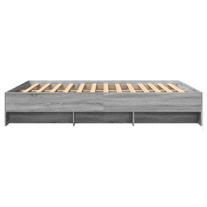vidaXL Bed Frame | Grey Sonoma | Engineered wood, Plywood | Double | Bed Frame