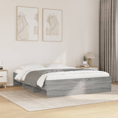 vidaXL Bed Frame | Grey Sonoma | Engineered wood, Plywood | Double | Bed Frame