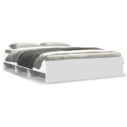vidaXL Bed Frame | White | Engineered wood | King | Bed Frame | Rectangular