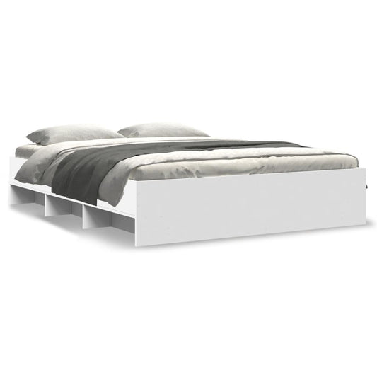 vidaXL Bed Frame | White | Engineered wood | King | Bed Frame | Rectangular