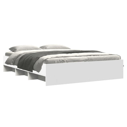 vidaXL Bed Frame | White | Engineered wood | King | Bed Frame | Rectangular
