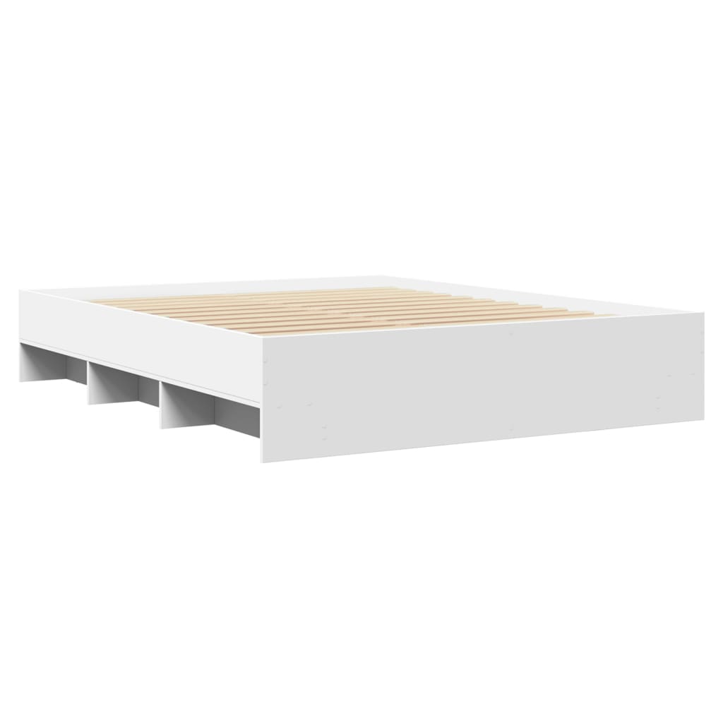 vidaXL Bed Frame | White | Engineered wood | King | Bed Frame | Rectangular
