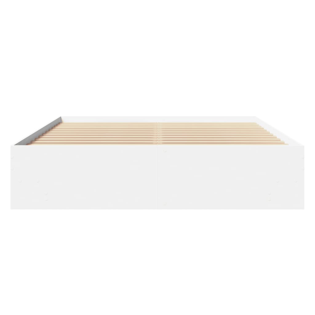 vidaXL Bed Frame | White | Engineered wood | King | Bed Frame | Rectangular