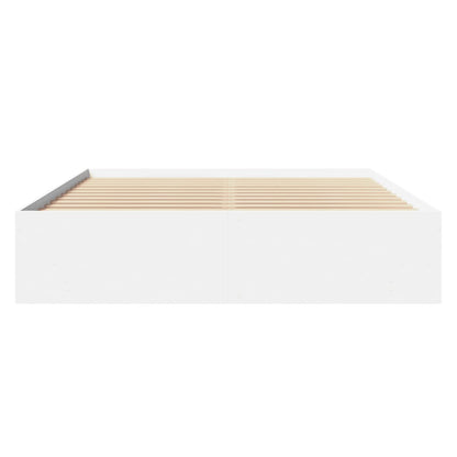 vidaXL Bed Frame | White | Engineered wood | King | Bed Frame | Rectangular