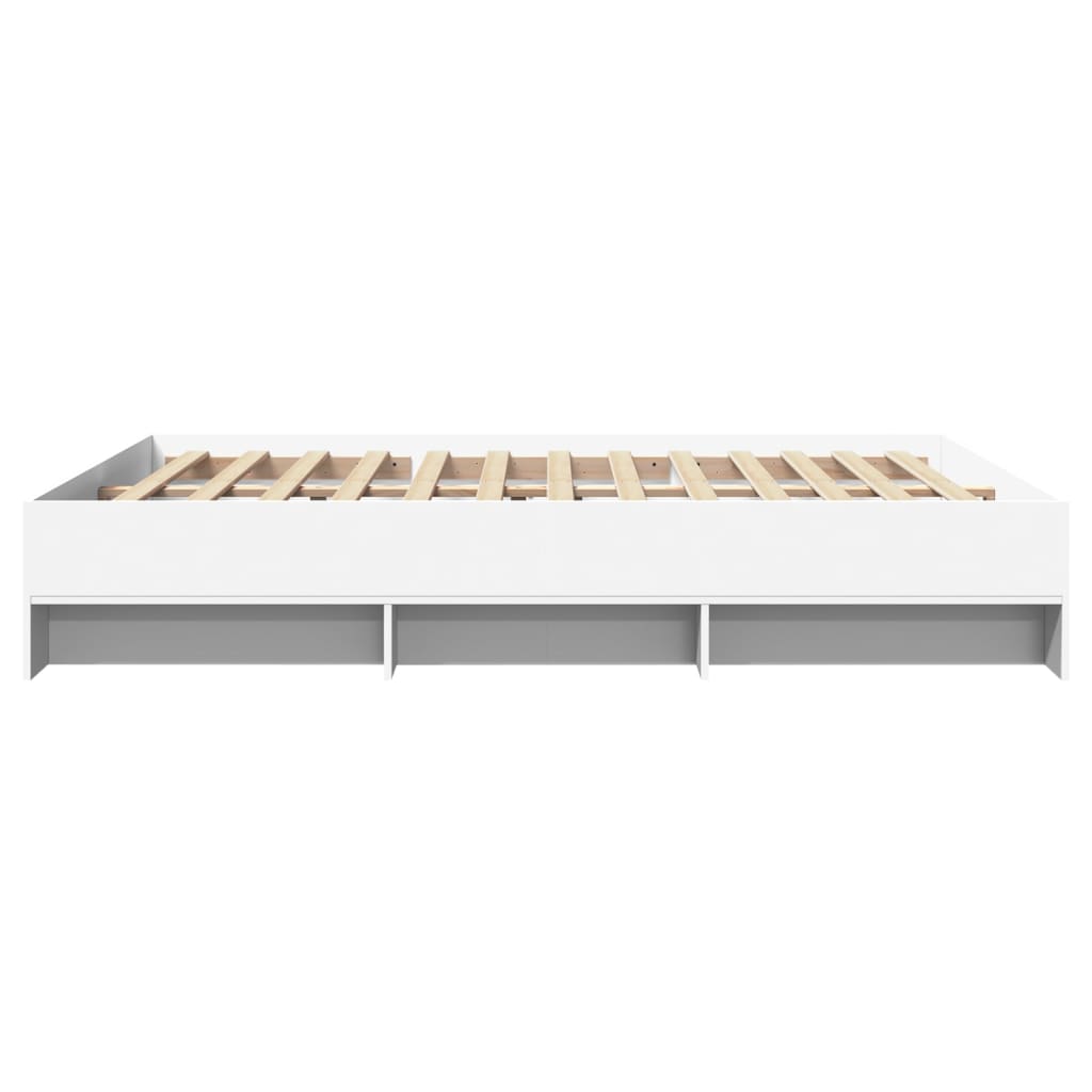 vidaXL Bed Frame | White | Engineered wood | King | Bed Frame | Rectangular
