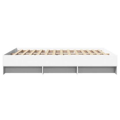 vidaXL Bed Frame | White | Engineered wood | King | Bed Frame | Rectangular